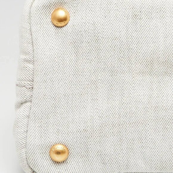 Prada Grey Canapa Canvas Small Tote Bag BG439 - Picture 5 of 12